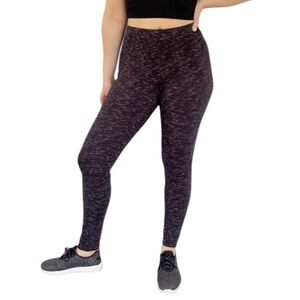 Express black marled knit high rise full length cotton leggings size large